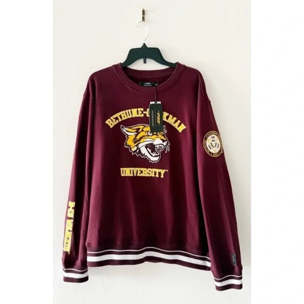 NEW Pro-Standard Bethune-Cookman University BCU Fleece Varsity Crewneck Sweater